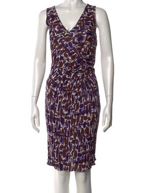 Christian Dior Gathered Dress Ruched Rayon Knee Length Women's Size FR38/US6
